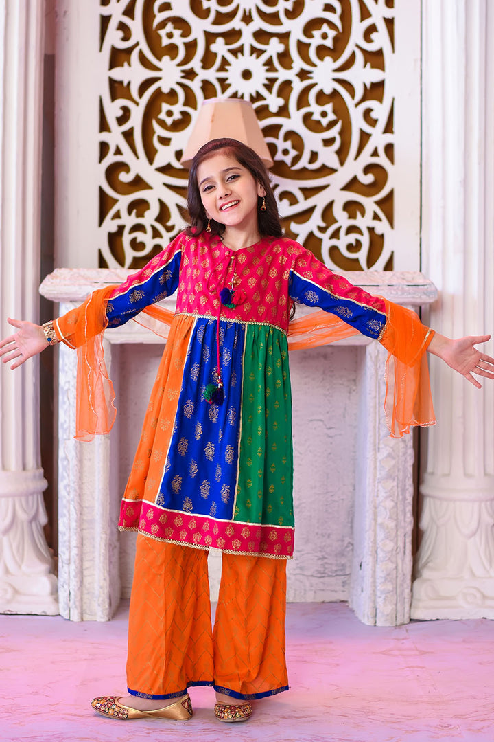 Linen Printed 3 Pc Suit - Wear Ochre
