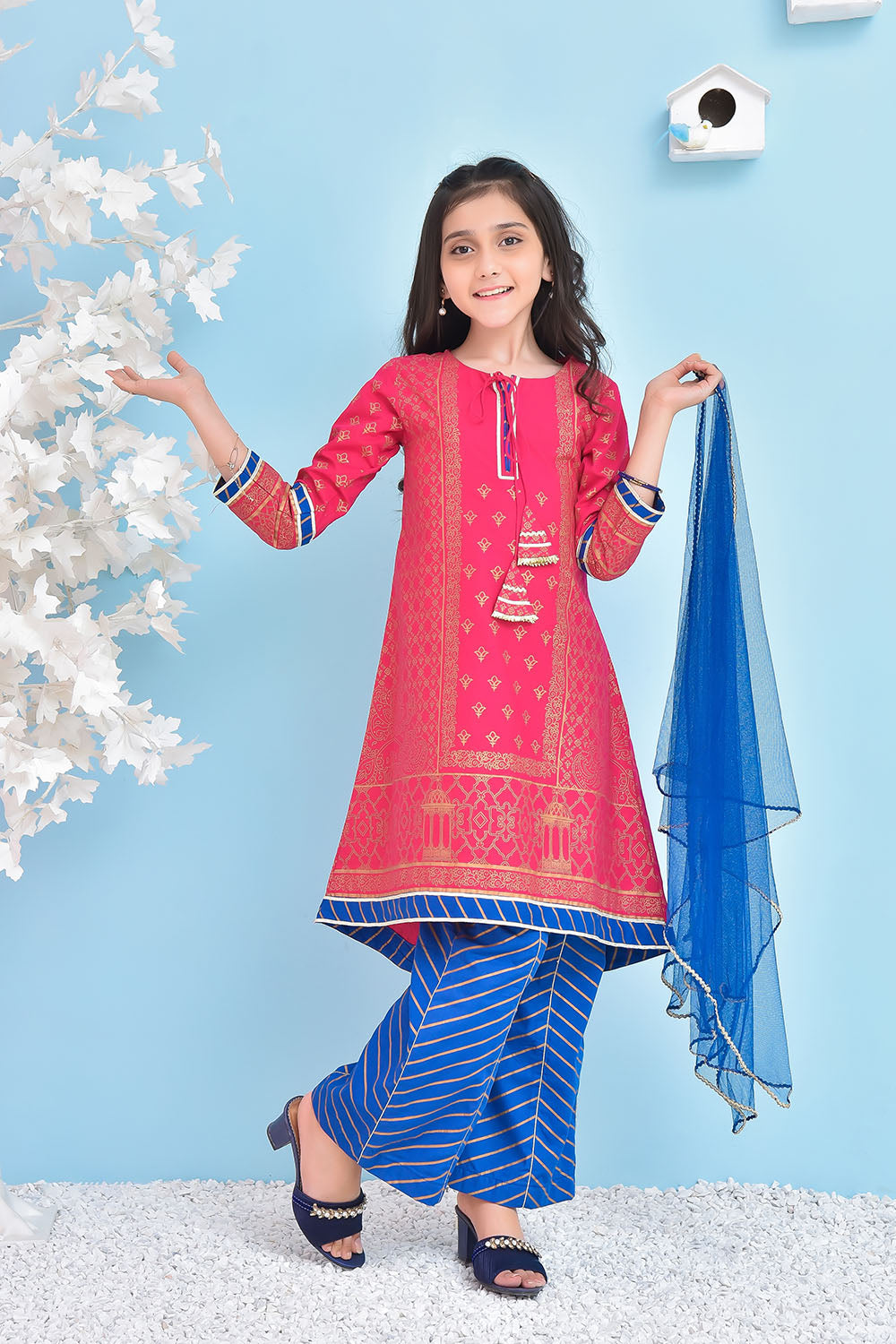 Cotton Printed 3 Pc Suit - Wear Ochre