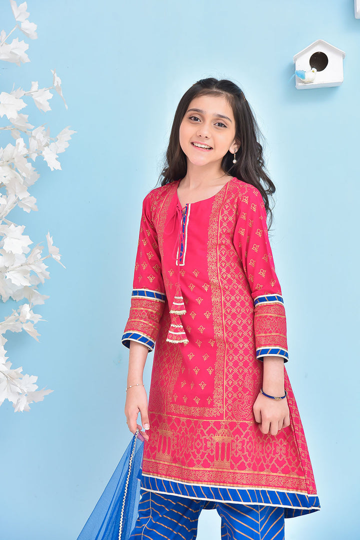 Cotton Printed 3 Pc Suit - Wear Ochre