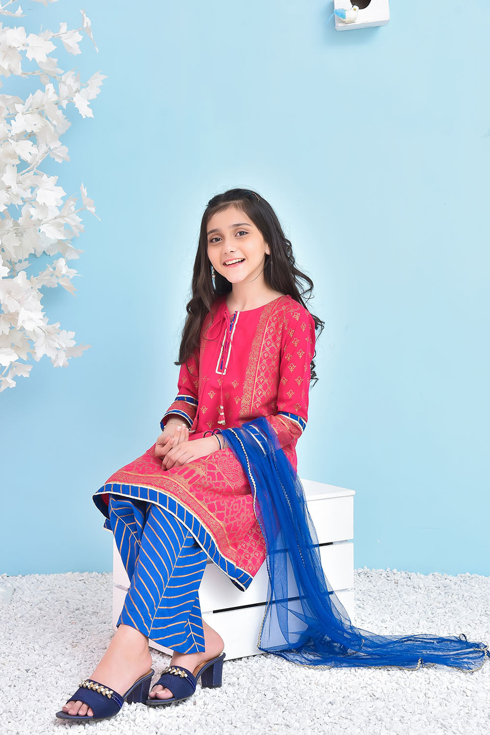 Cotton Printed 3 Pc Suit - Wear Ochre