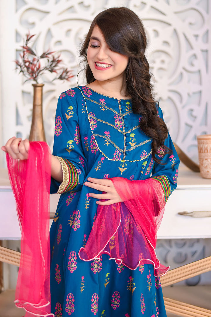 Cotton Printed 3 Pc Suit - Wear Ochre