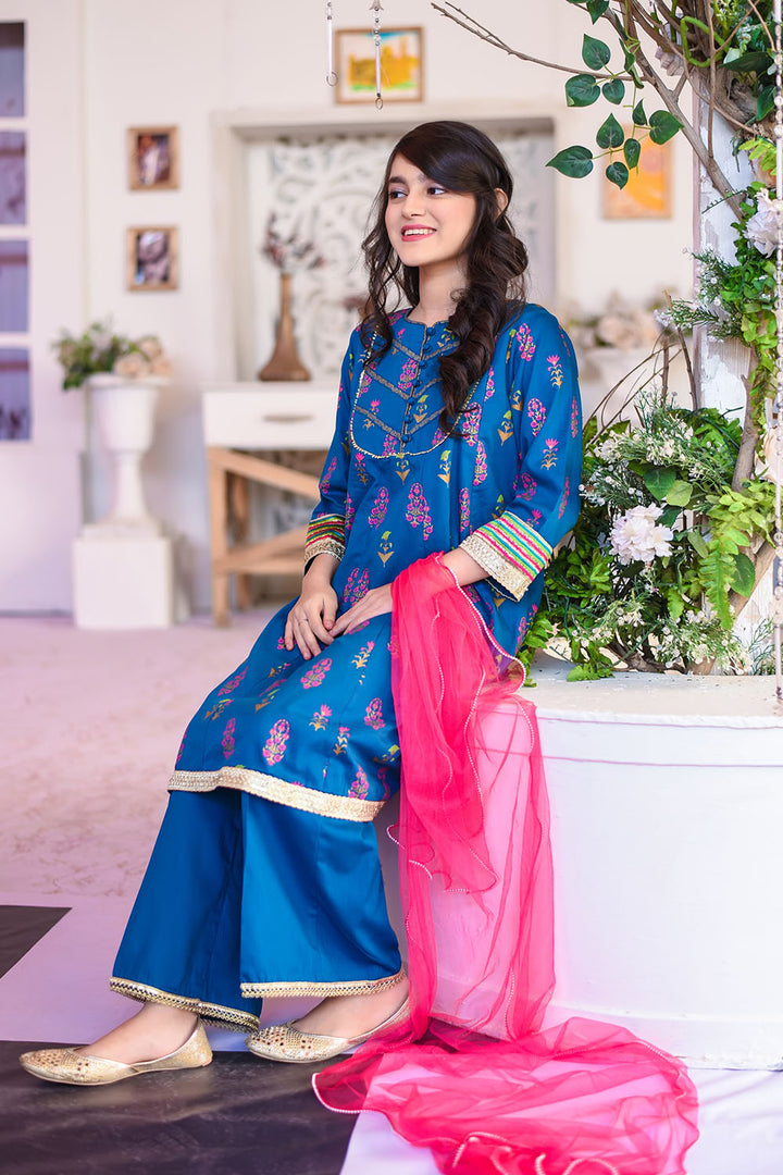 Cotton Printed 3 Pc Suit - Wear Ochre