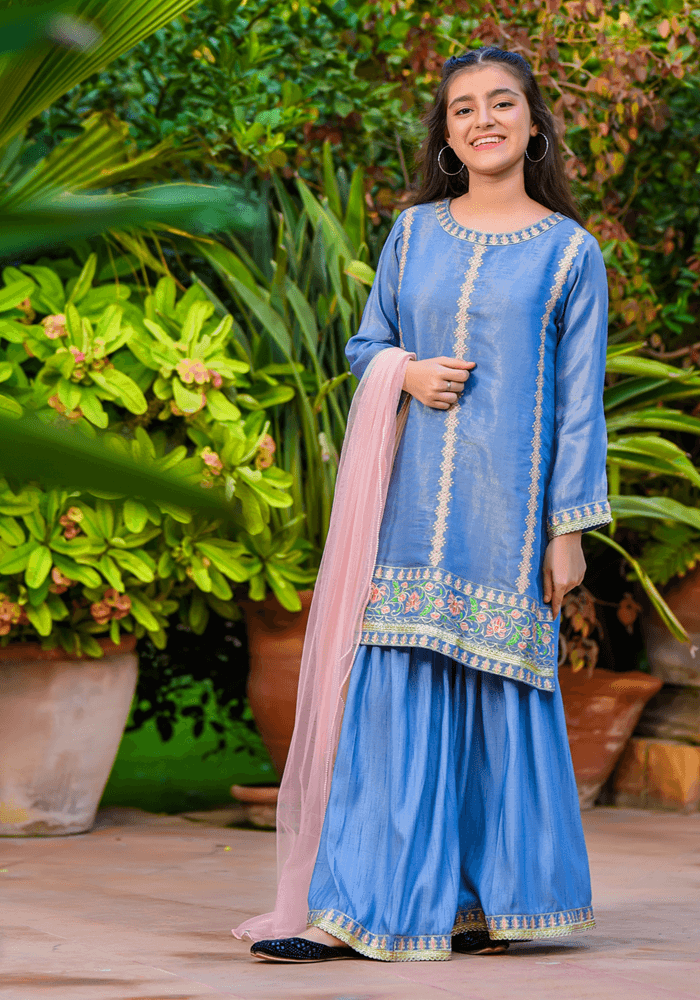 Missouri Embroidered 3 Pc Suit - Wear Ochre