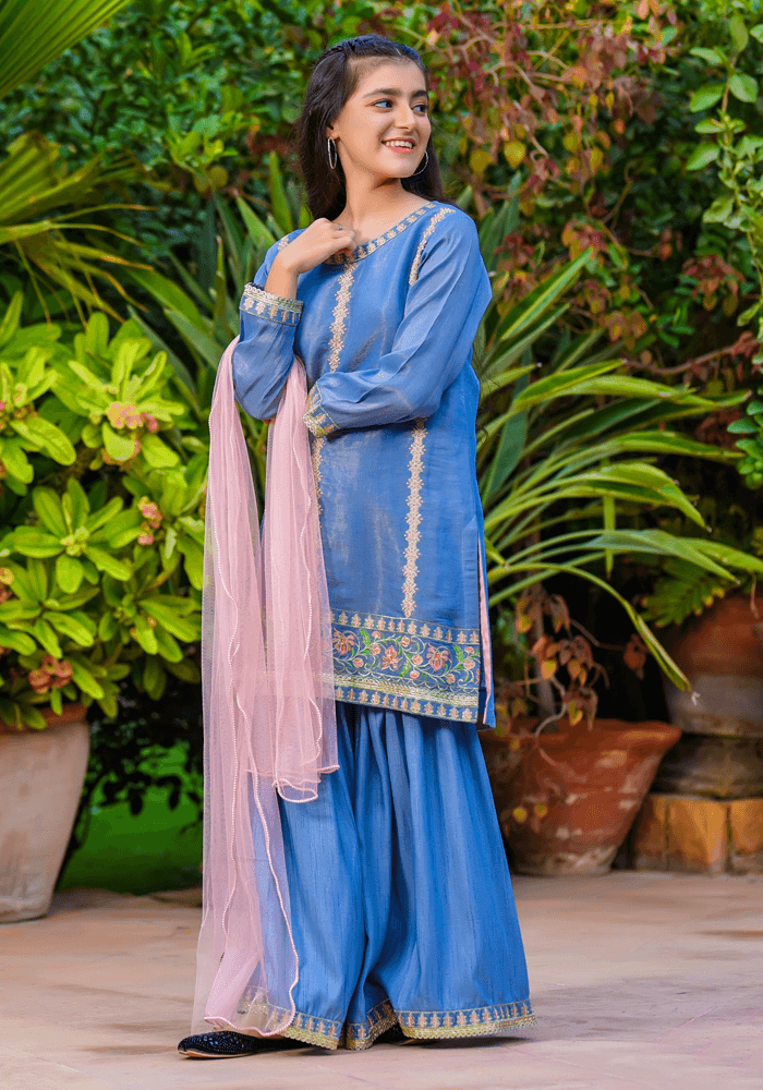 Missouri Embroidered 3 Pc Suit - Wear Ochre