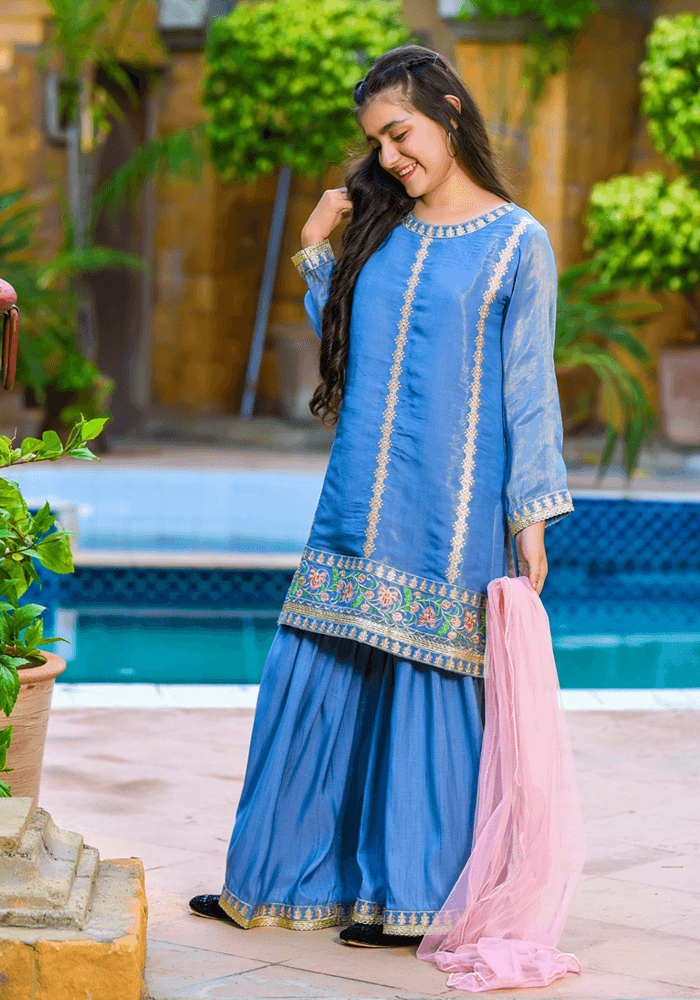 Missouri Embroidered 3 Pc Suit - Wear Ochre