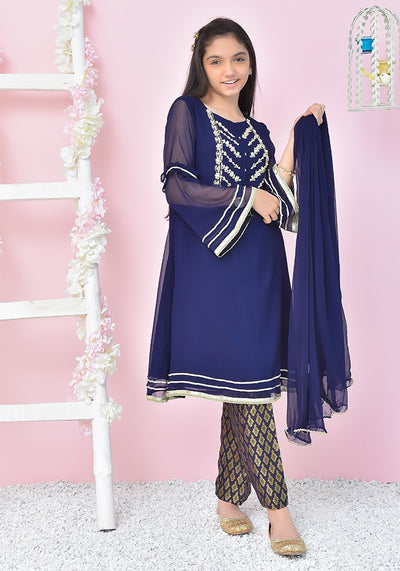 Chiffon Hand Work 3 Pc Suit