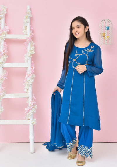 Chiffon Embroidered 3 Pc Suit