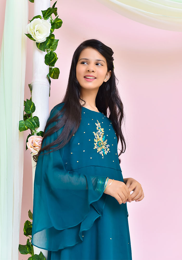 Chiffon Embroidered 3 Pc Suit - Wear Ochre