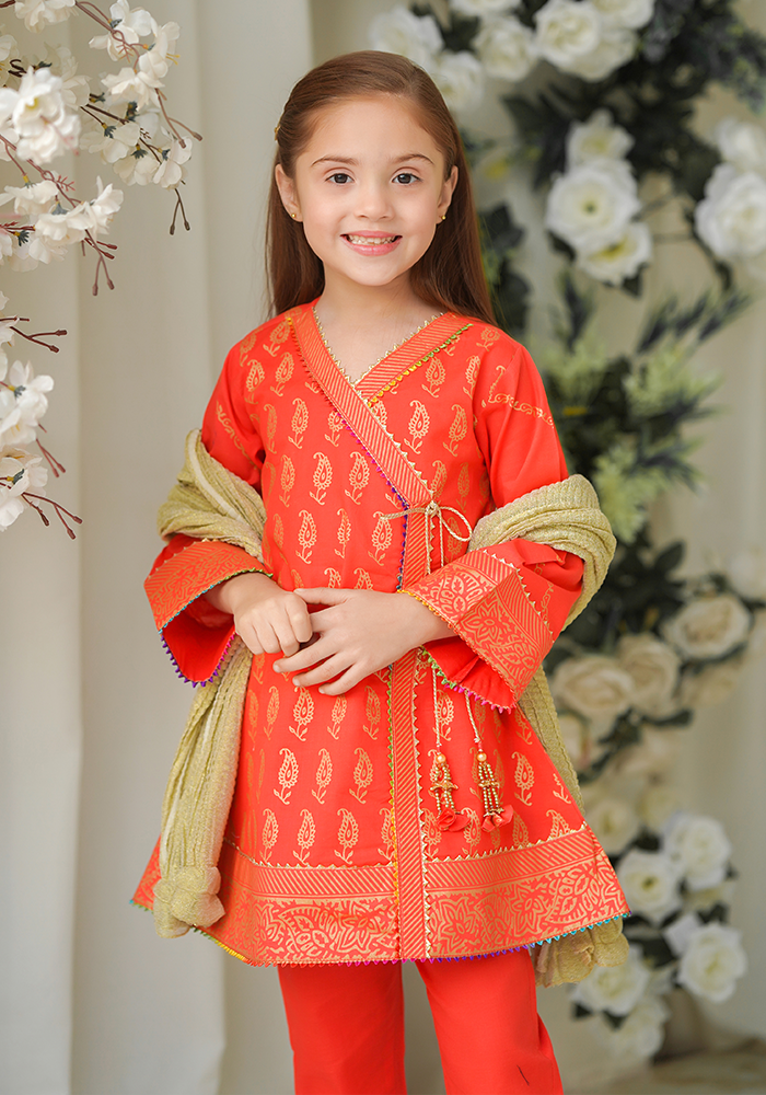Cotton Printed 3 Pc Suit - Wear Ochre