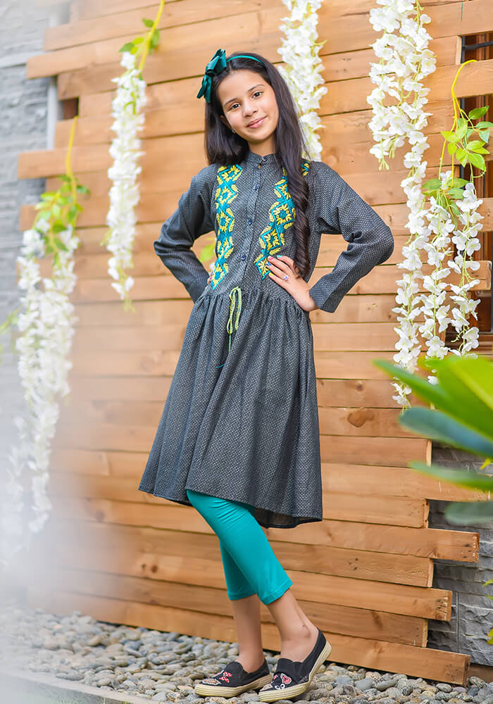 Chambray Embroidered Top - Wear Ochre