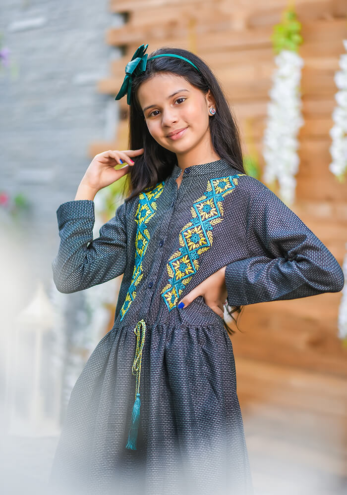 Chambray Embroidered Top - Wear Ochre