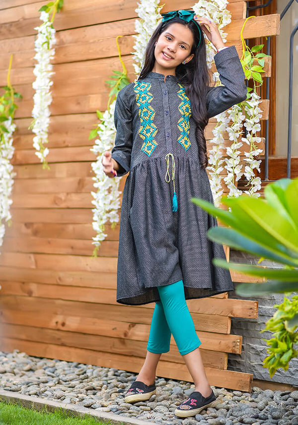 Chambray Embroidered Top - Wear Ochre